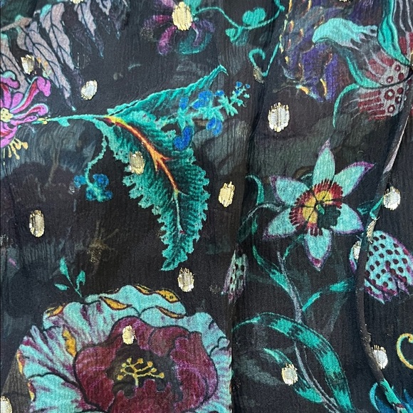 Ulla Johnson Black Floral Ruffle Blouse sizes X-Large new with tag - Picture 6 of 8